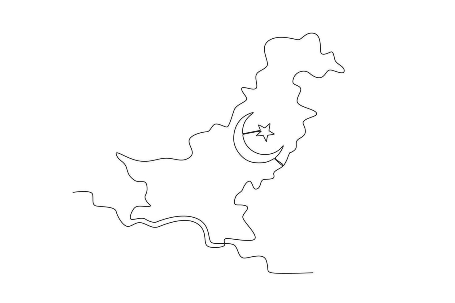 Illustration of a map of Pakistan vector