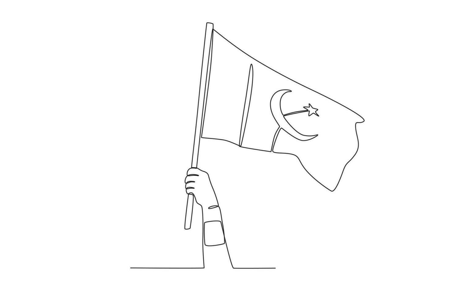 A hand waving the Pakistani flag vector