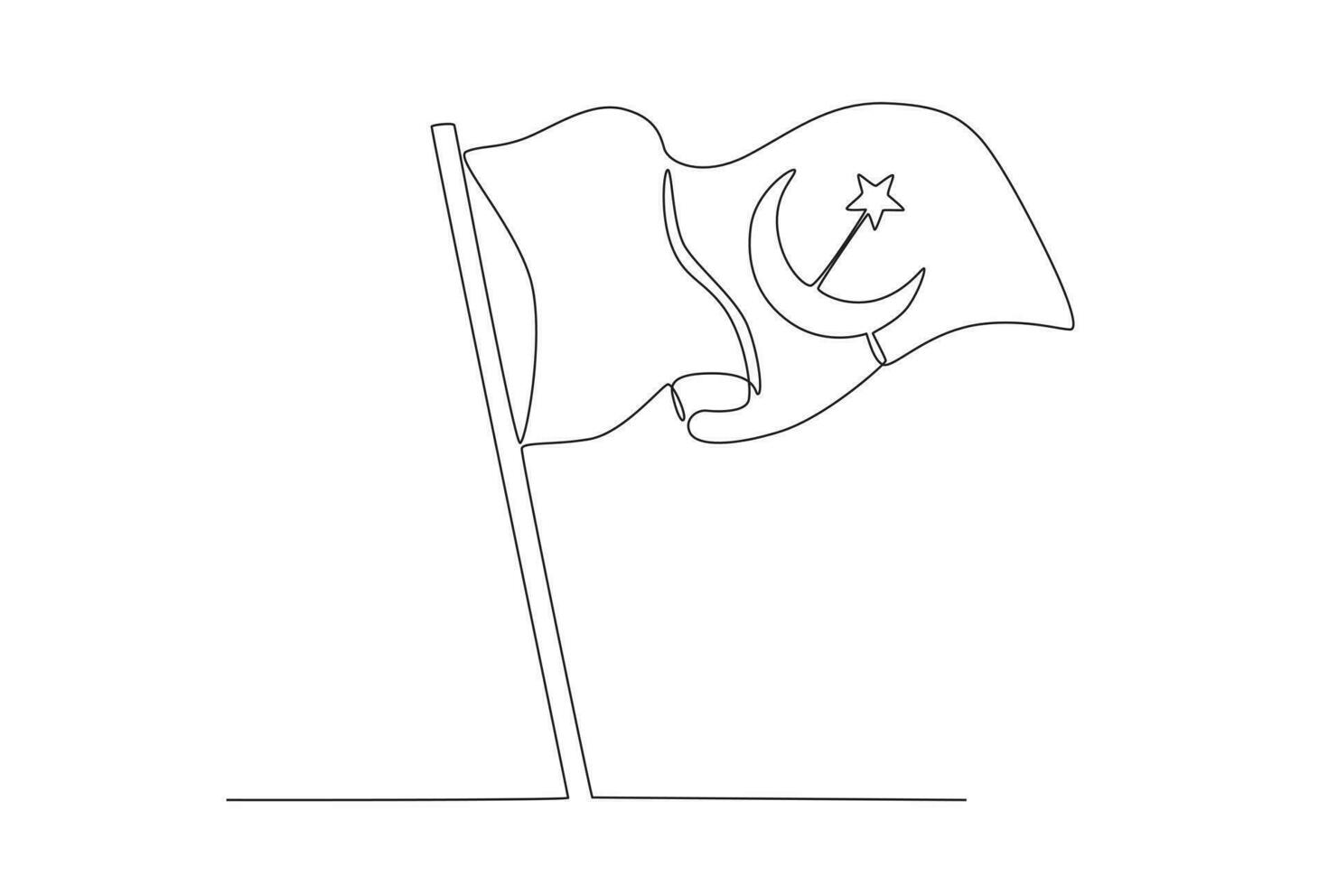 A Pakistani flag flutters on a pole vector