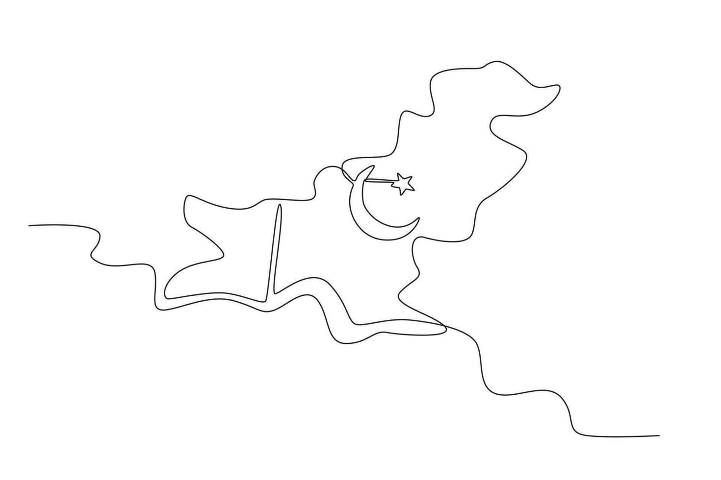 un mapa con el símbolo de el país de Pakistán vector