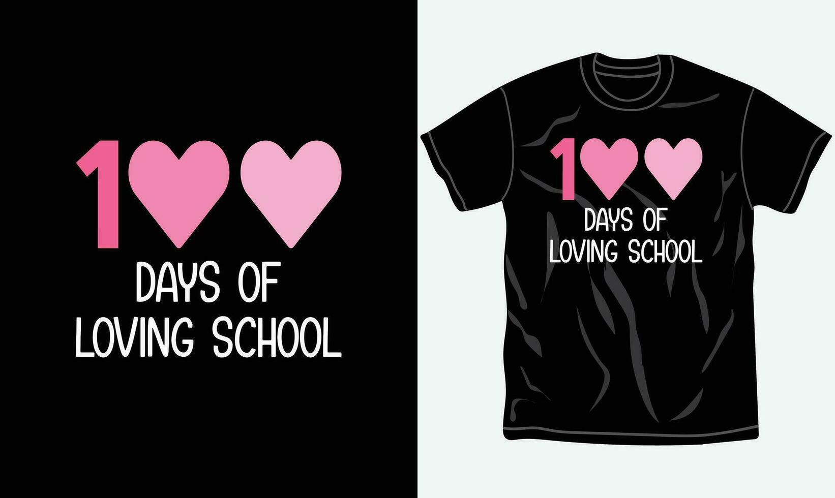 100 Days Of Loving School T-shirt Design, Typography, Slogan. vector