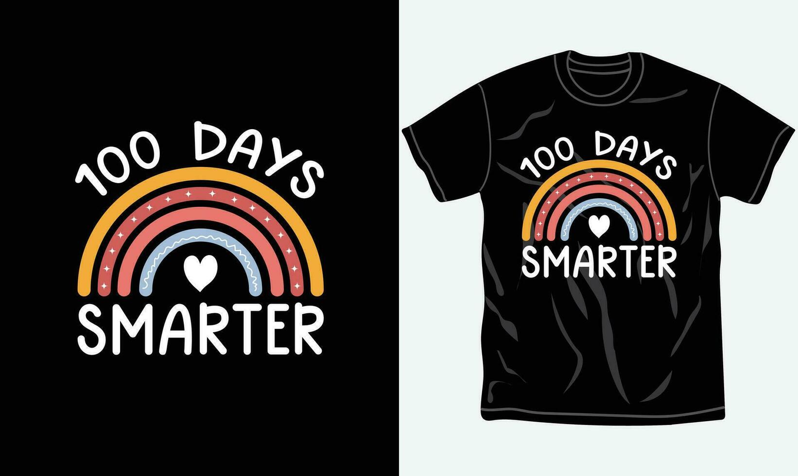 100 days smarter, 100 Days Of School T-shirt Design, Typography, Slogan. vector