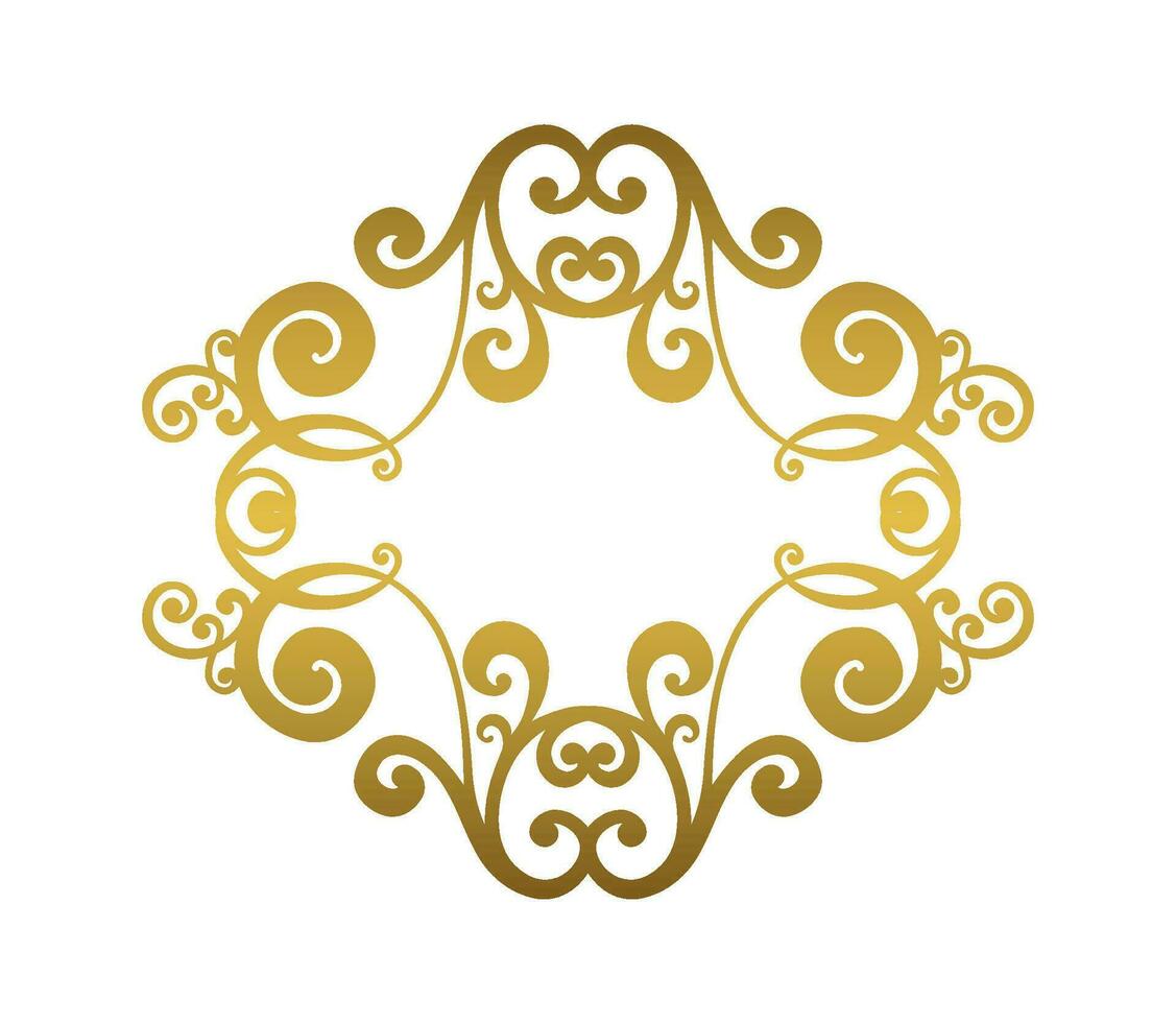 Damask vintage baroque scroll swirl. Victorian monogram heraldic shield swirl. vector