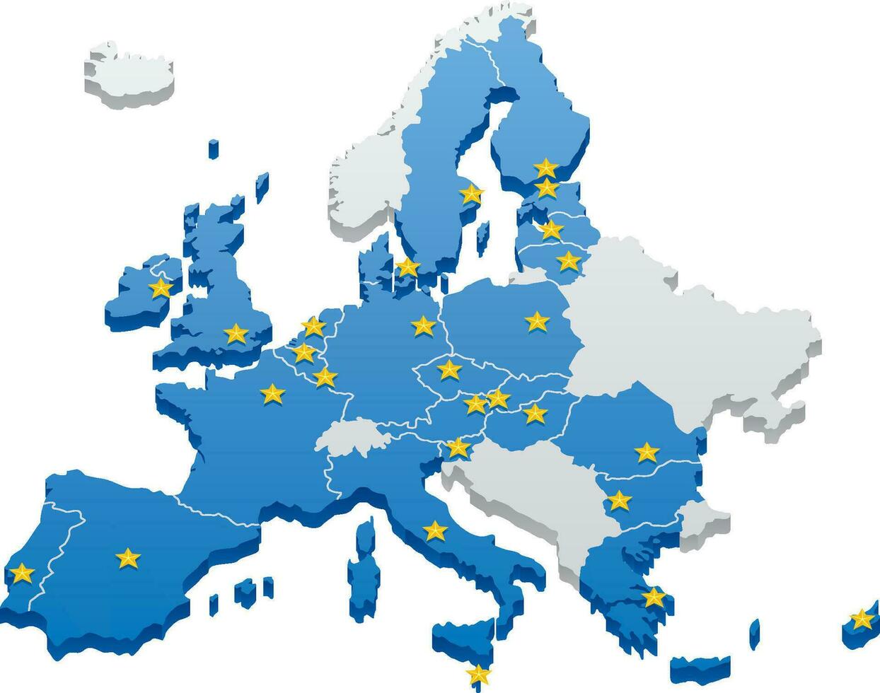 mapa de la union europea vector