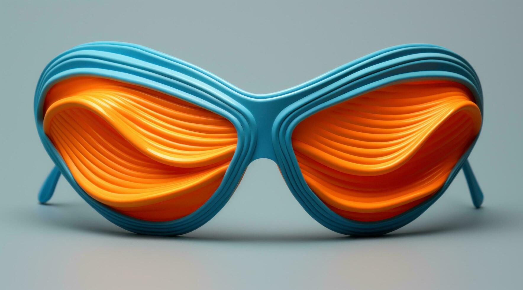 AI generated the sunglasses are in a shape of orange and blue, photo