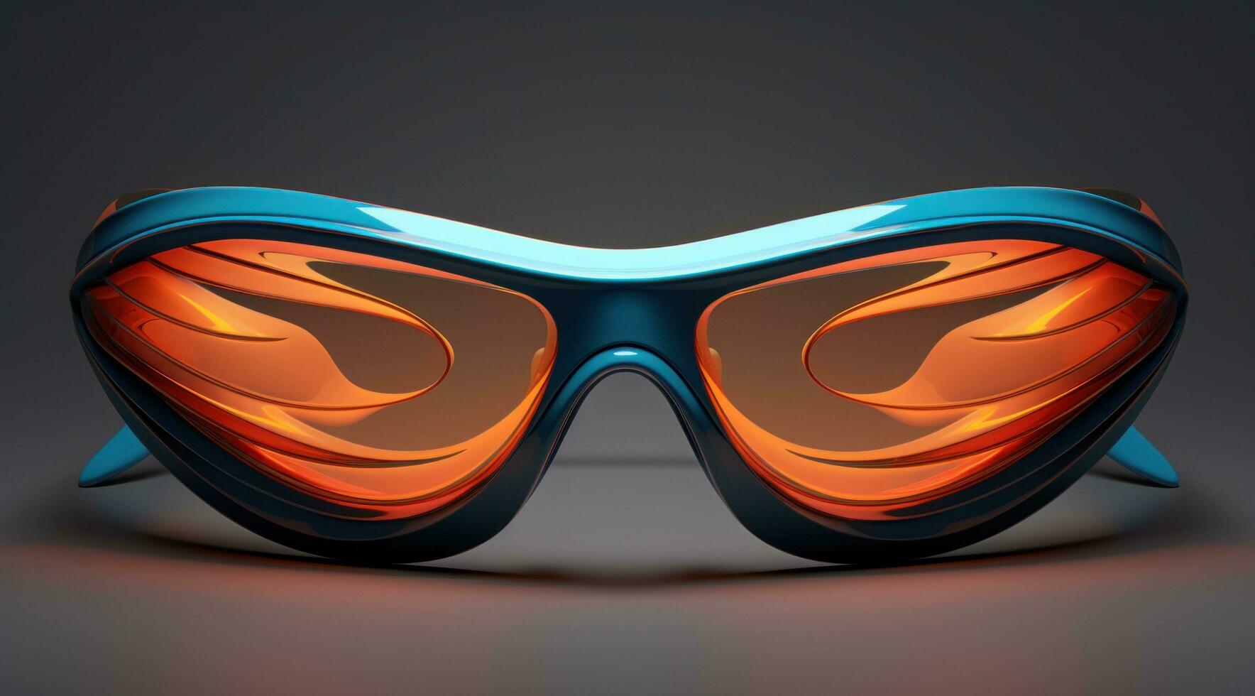 AI generated the sunglasses are in a shape of orange and blue, photo