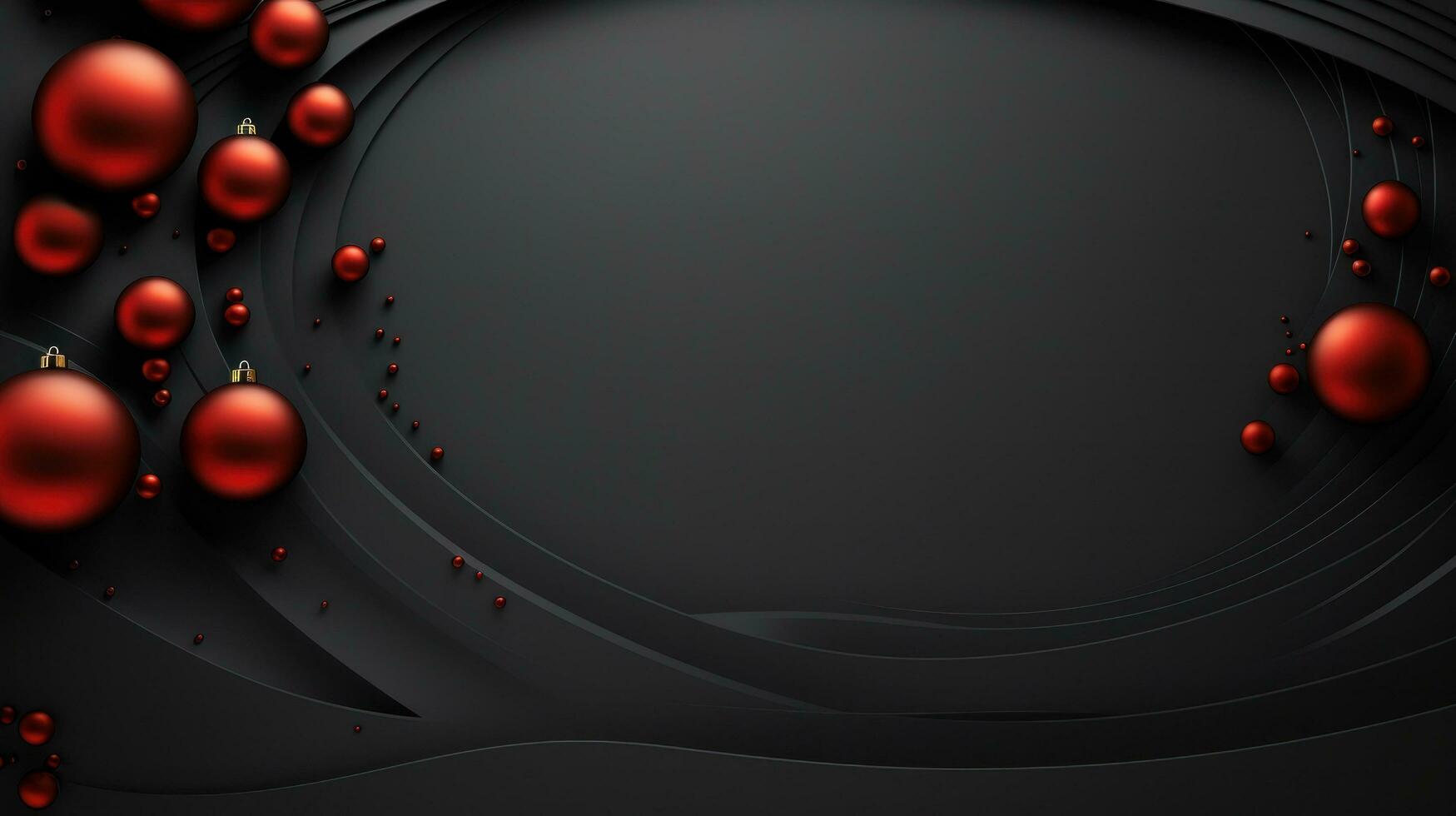 AI generated black and red christmas holiday card, photo