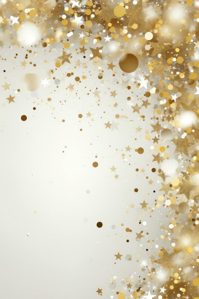 AI generated white and gold christmas holiday card, photo