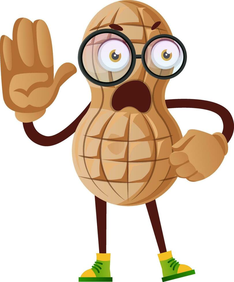Peanut character with glasses vector