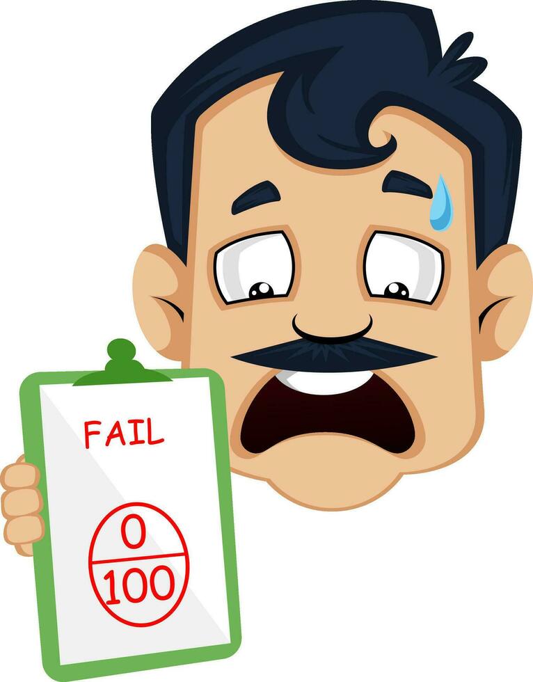Man with mustache failed a test vector