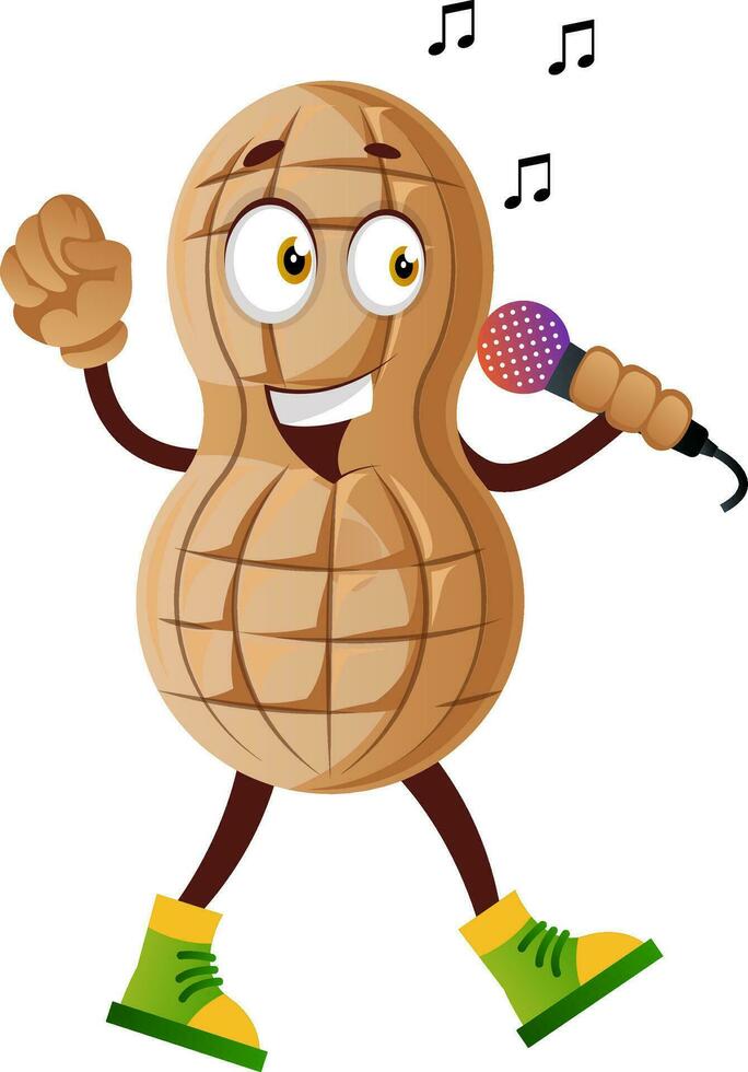 Peanut character singing vector