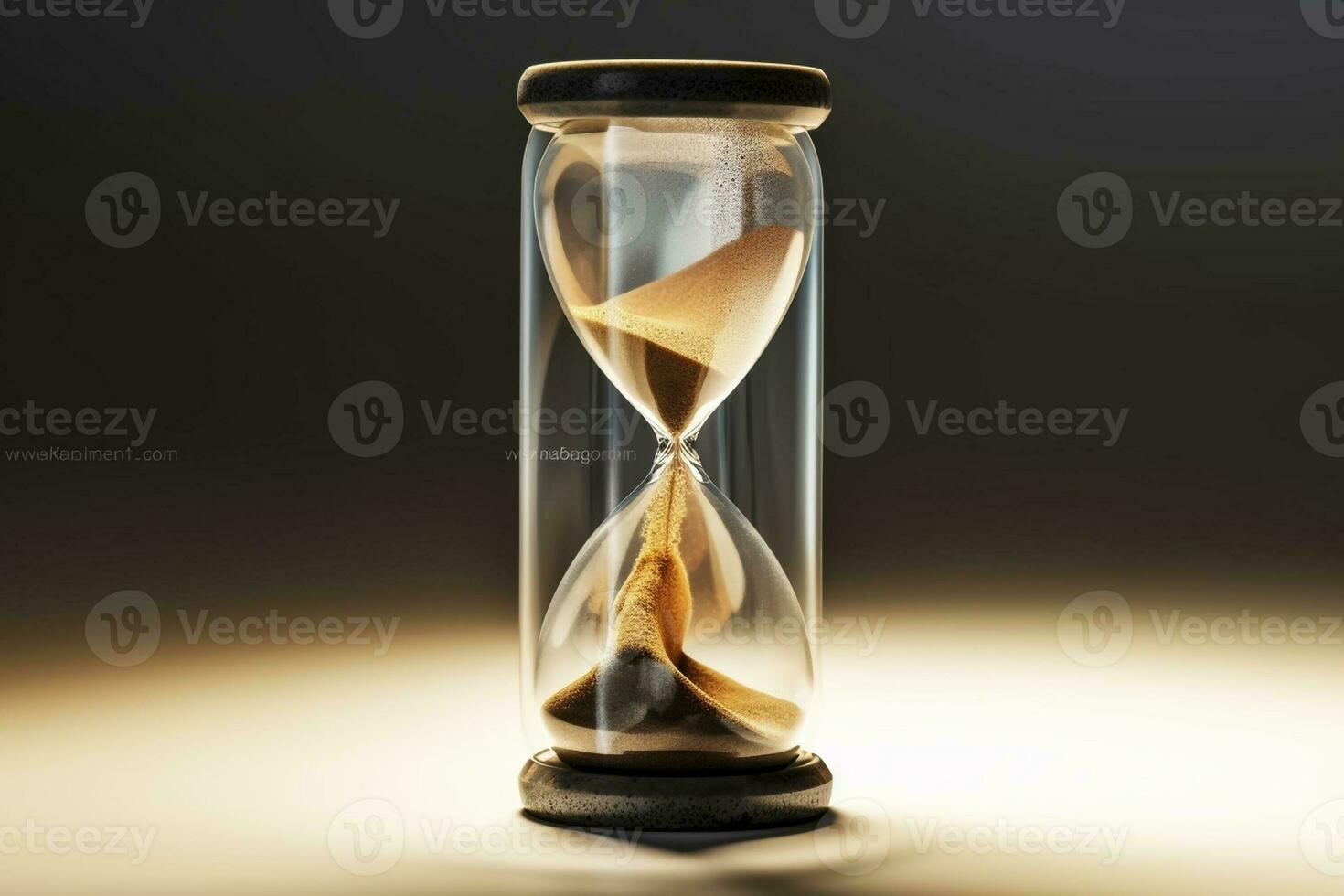 AI generated Hourglass with glowing sand inside created with generative AI technology photo