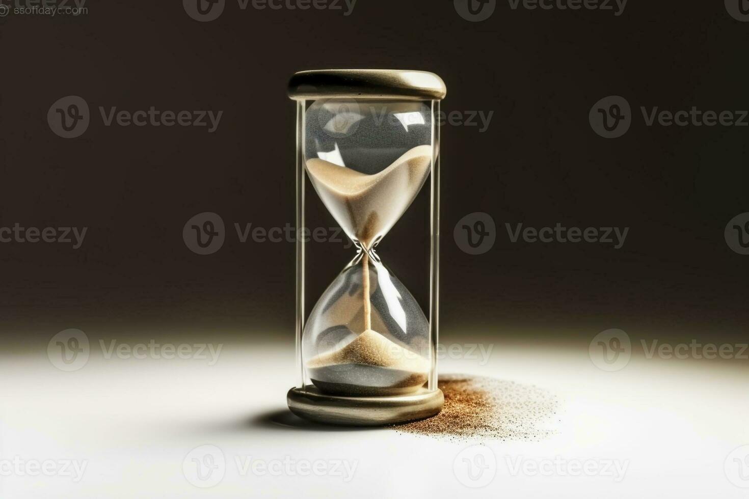 AI generated Hourglass with glowing sand inside created with generative AI technology photo