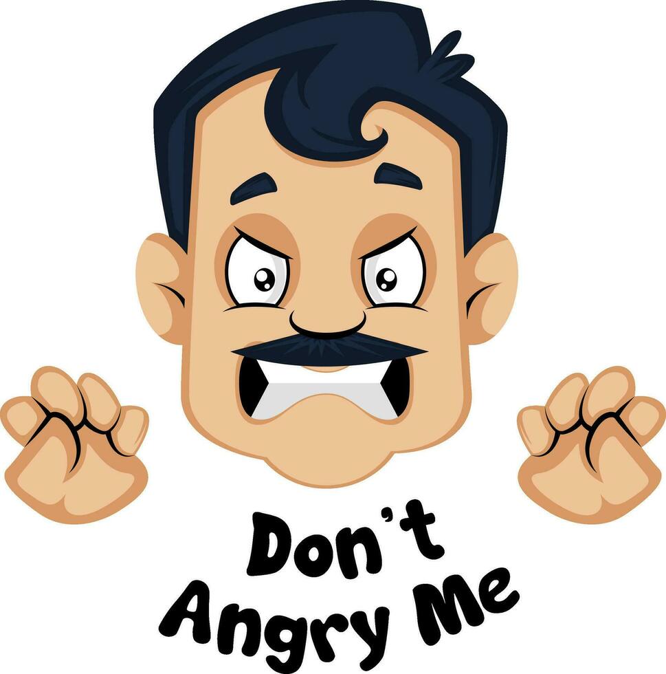 angry Man with mustache vector