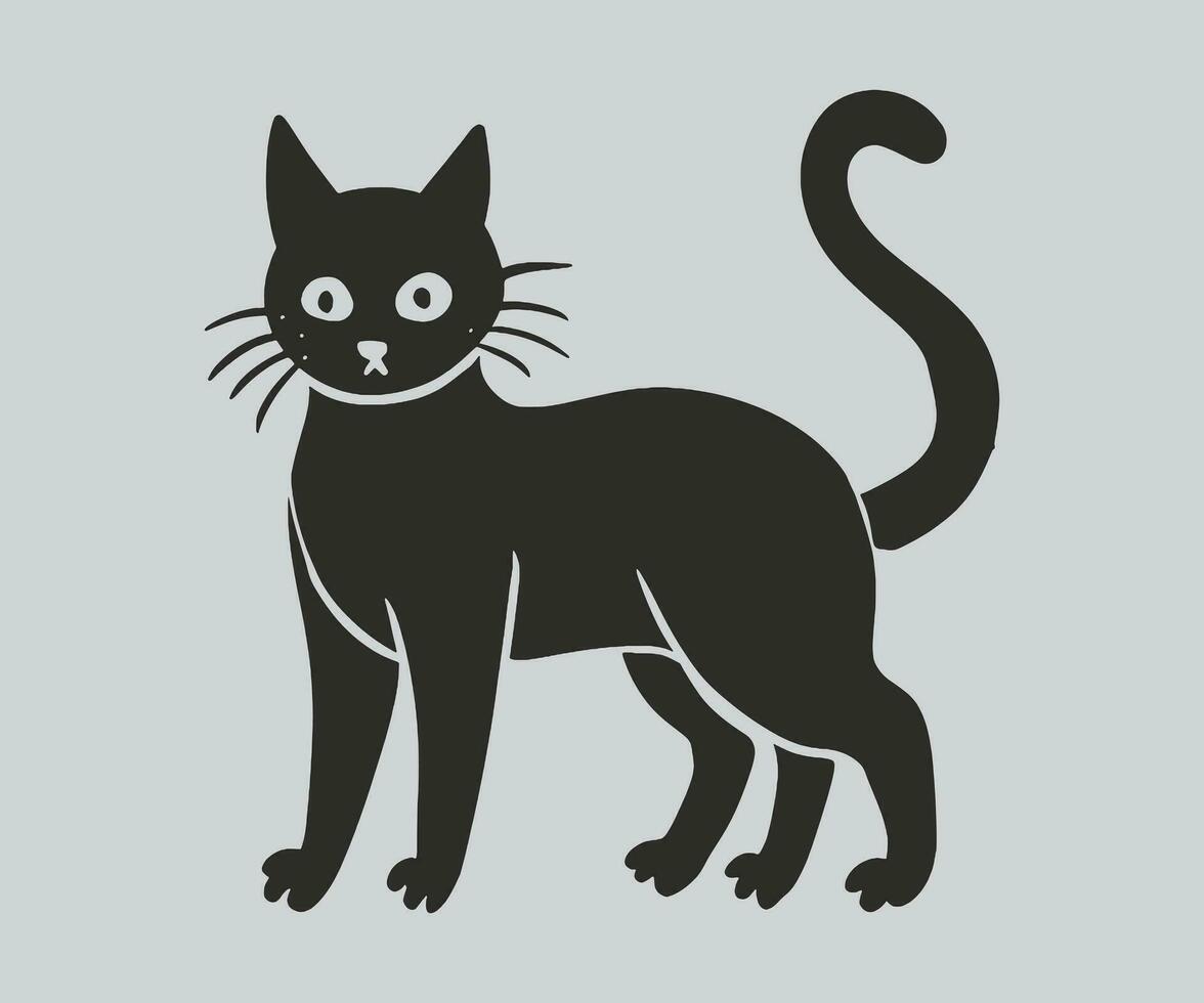 ai generado gato silueta vector diseño ai generado