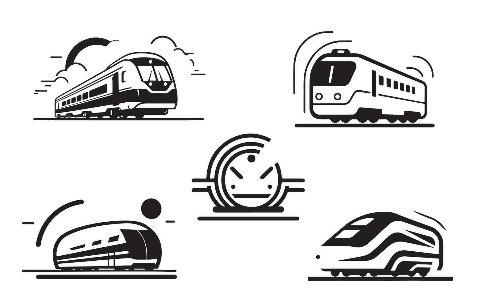 Logotype of the train, locomotive. Vector flat icon.
