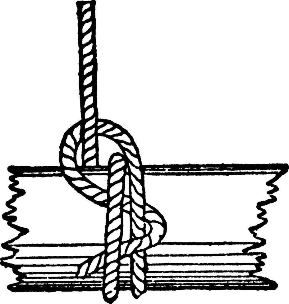 Studding sail Halyard Bend, vintage illustration. vector