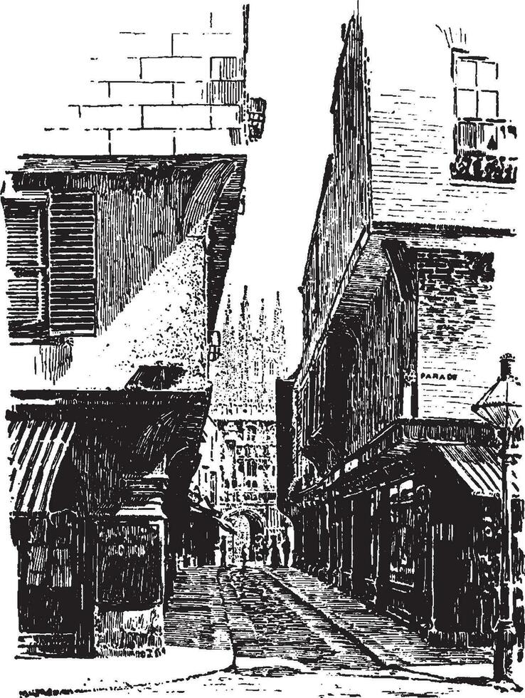 Mercury Lane, vintage illustration. vector