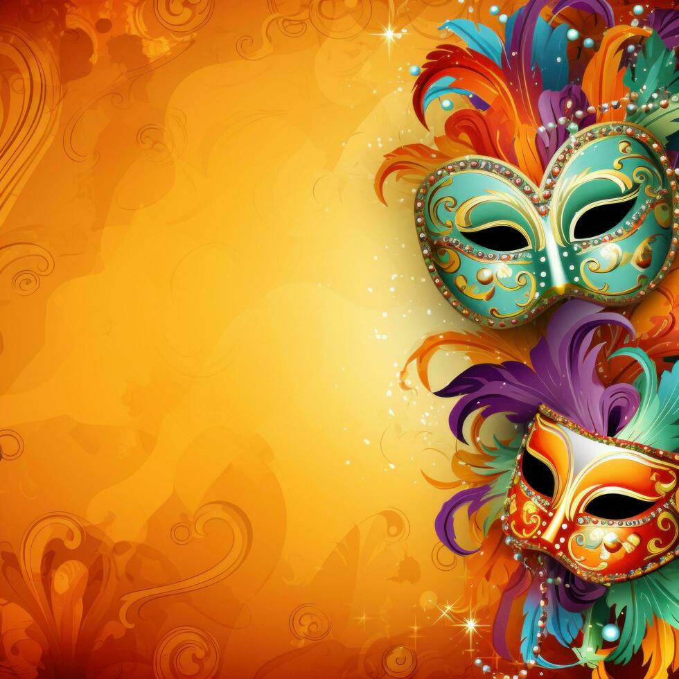 AI generated A colorful carnival banner adorns the background photo