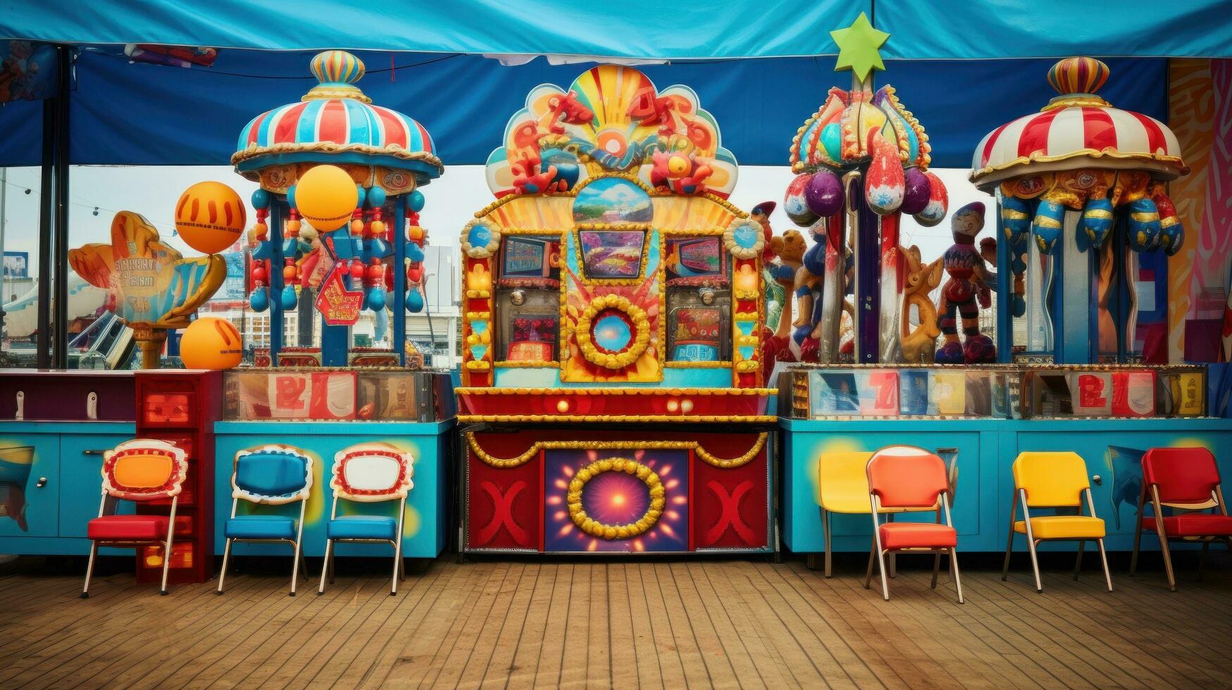 AI generated The fun and games of a carnival are on full display photo