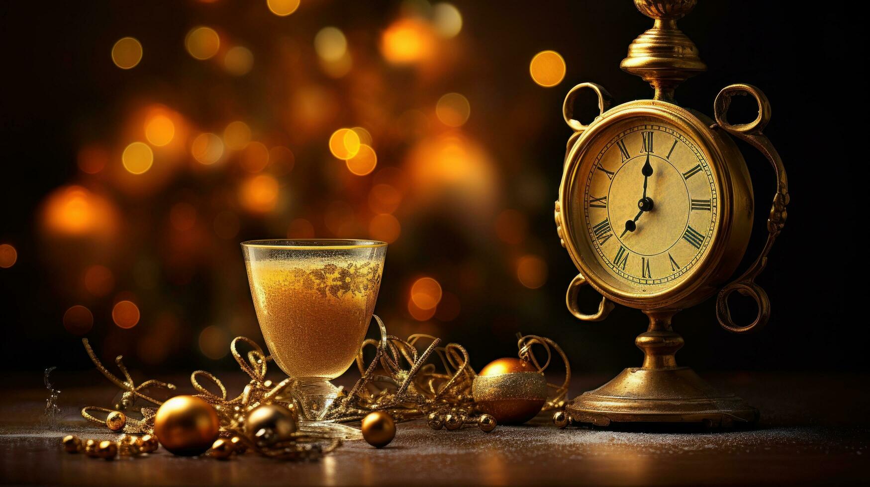 AI generated Elegant New Year card, whispers of joy on a canvas of possibilities photo