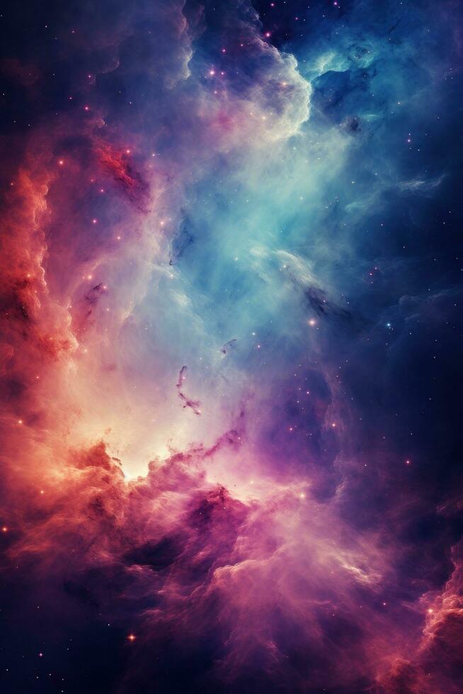 AI generated cosmos, abstract background features a colorful and dreamy depiction of a galaxy nebula photo
