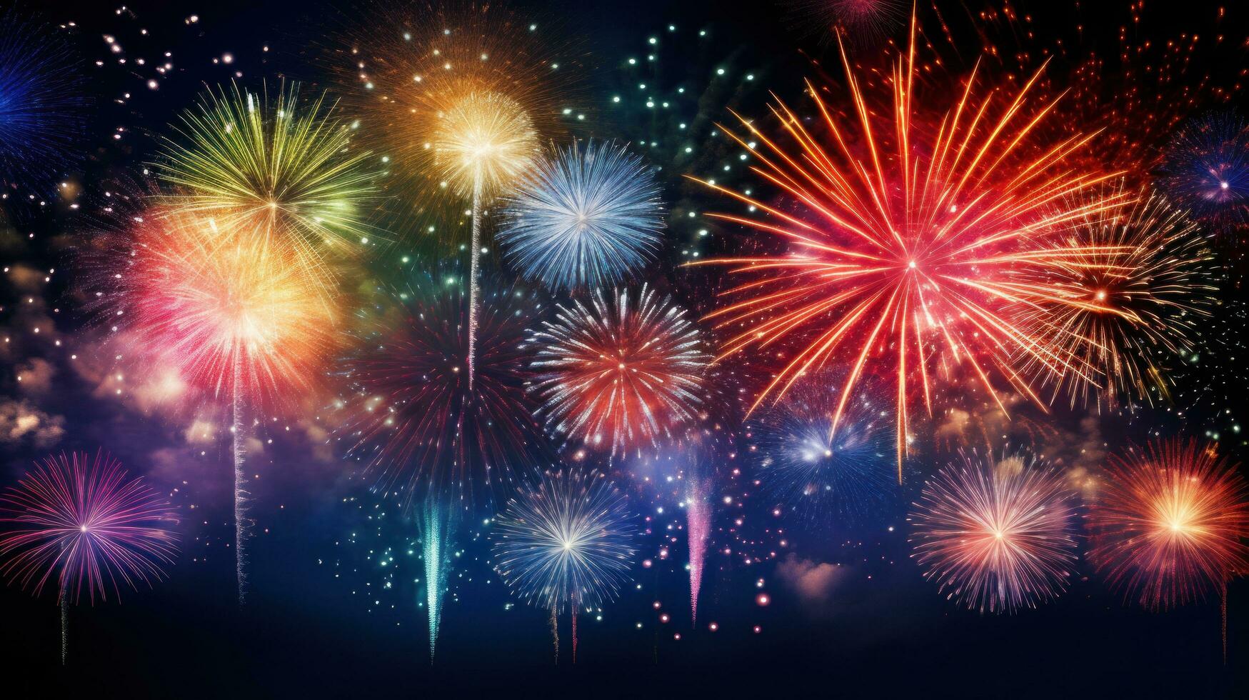 AI generated The grand finale of any carnival is the fireworks display, photo