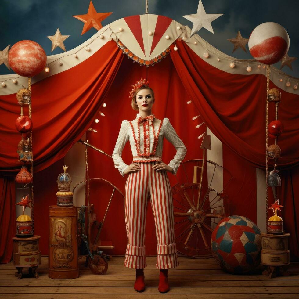 AI generated a circus act in the background photo