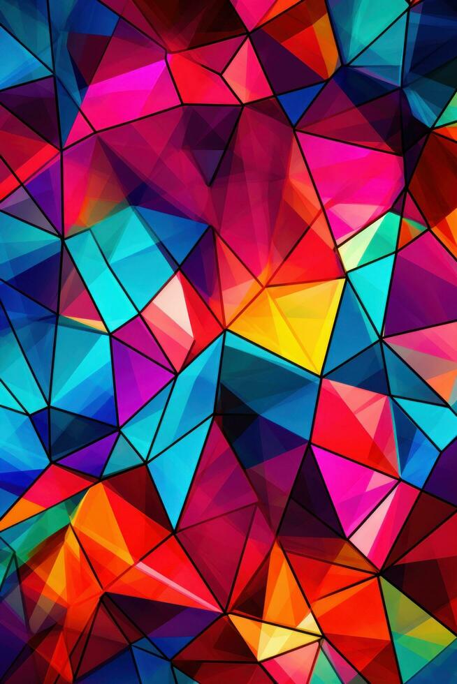AI generated a colorful and intricate pattern of geometric shapes photo