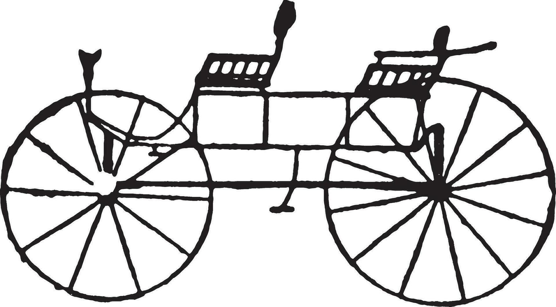 Surrey wagon, vintage illustration. vector