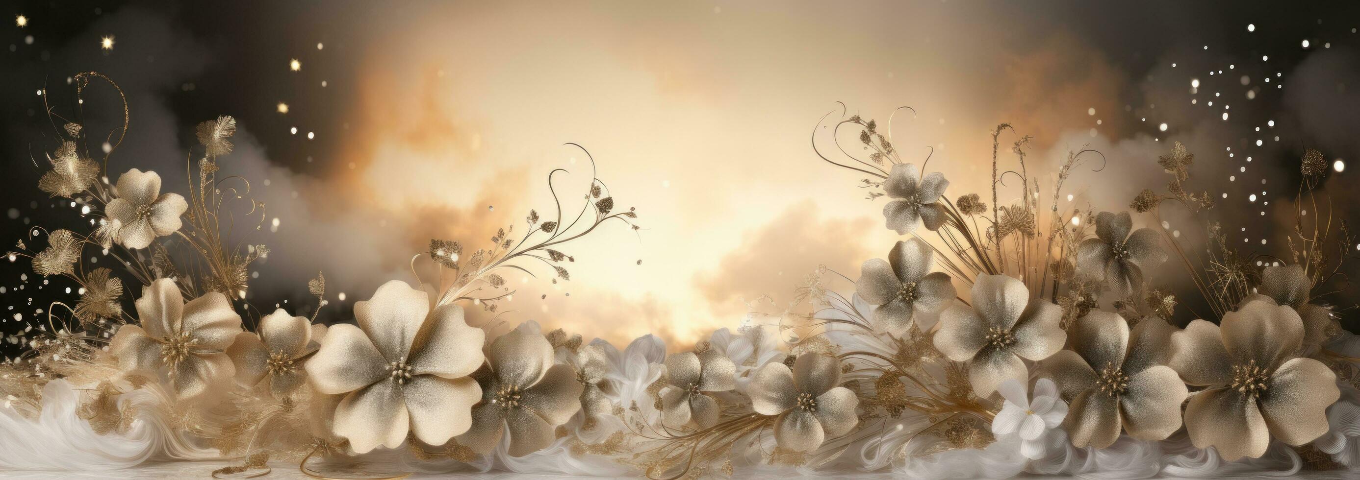 AI generated new years, light gold and light brown light silver and dark brown. photo