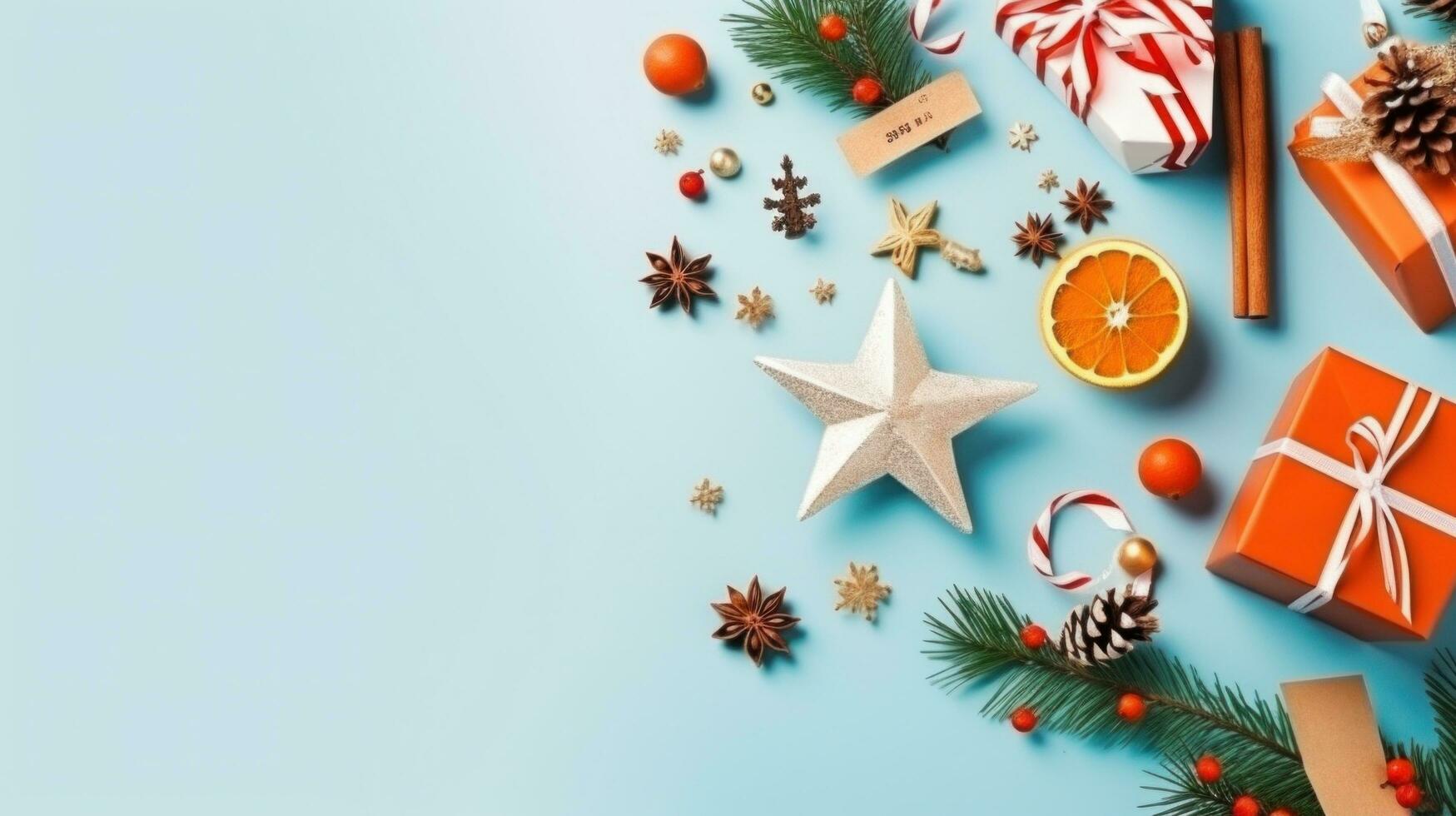 AI generated crescent on blurry background with shiny stars photo