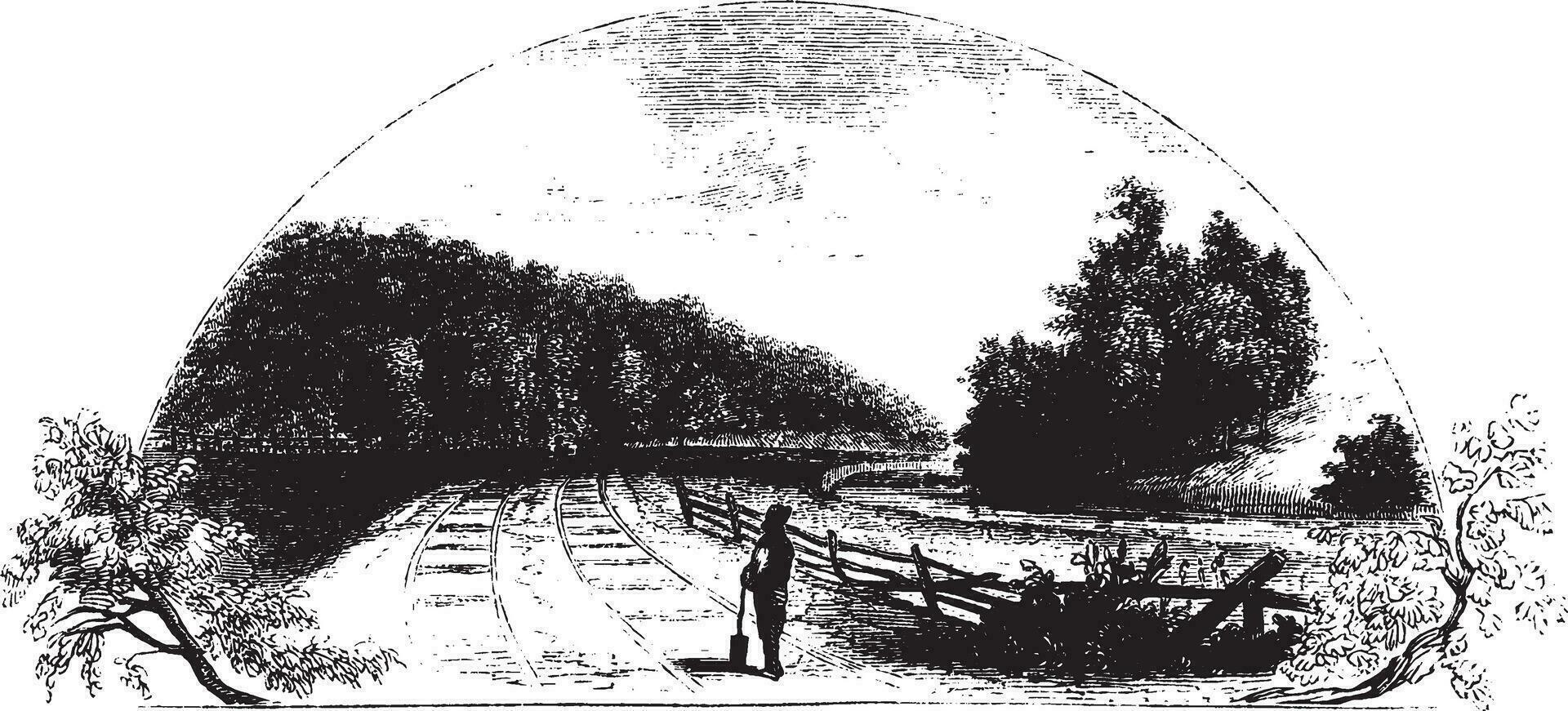 Battleground near Fort Anne,vintage illustration vector