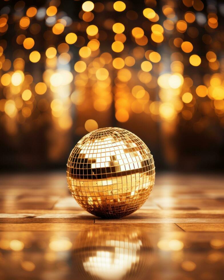 AI generated crescent on blurry background with shiny stars photo