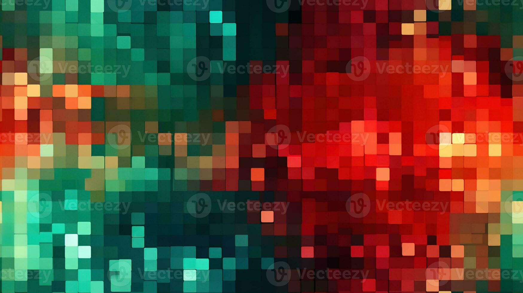 AI generated Generative AI, abstract pixel art background, seamless geometric mosaic pattern, Christmas colors photo