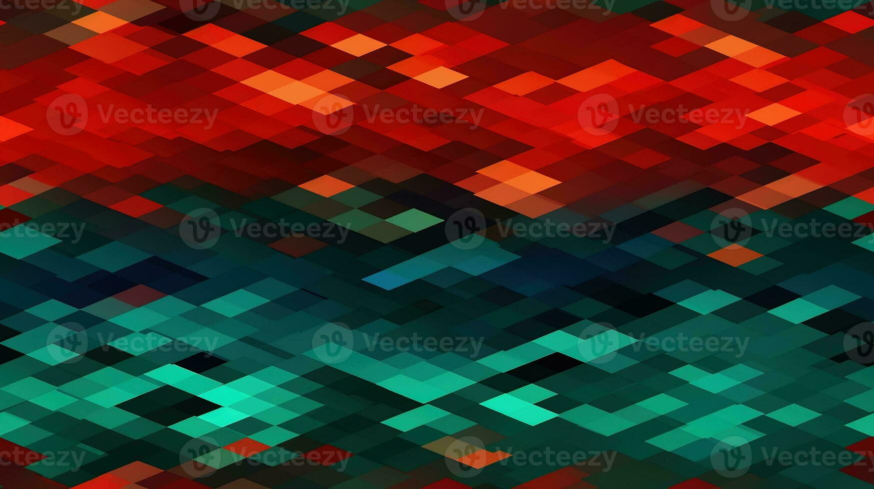 AI generated Generative AI, abstract pixel art background, seamless geometric mosaic pattern, Christmas colors photo