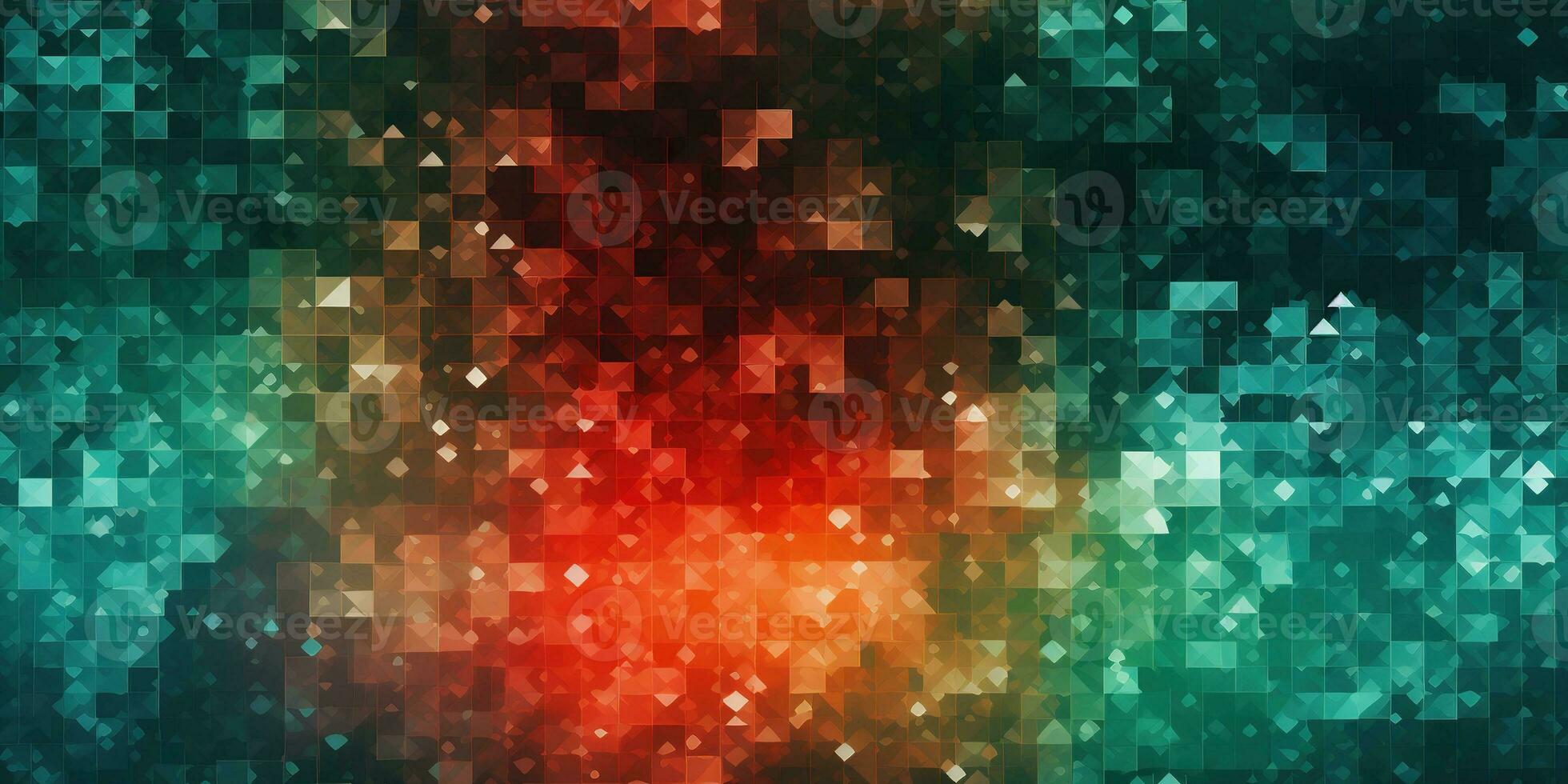 AI generated Generative AI, abstract pixel art background, seamless geometric mosaic pattern, Christmas colors photo