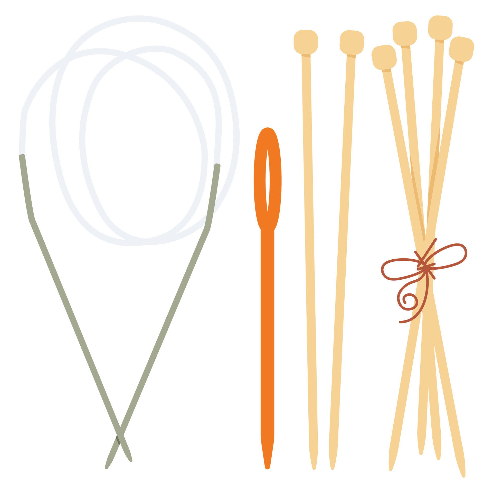 Set of different knitting needles 35476223 Vector Art at Vecteezy