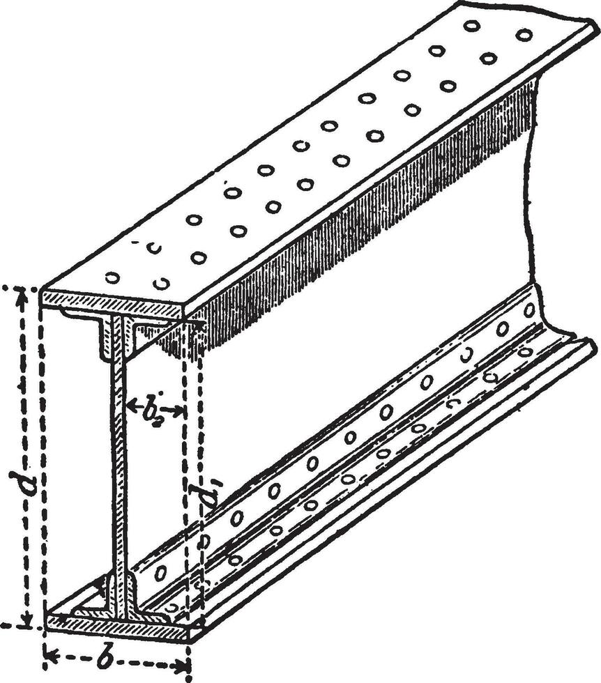 Girder, vintage illustration. vector