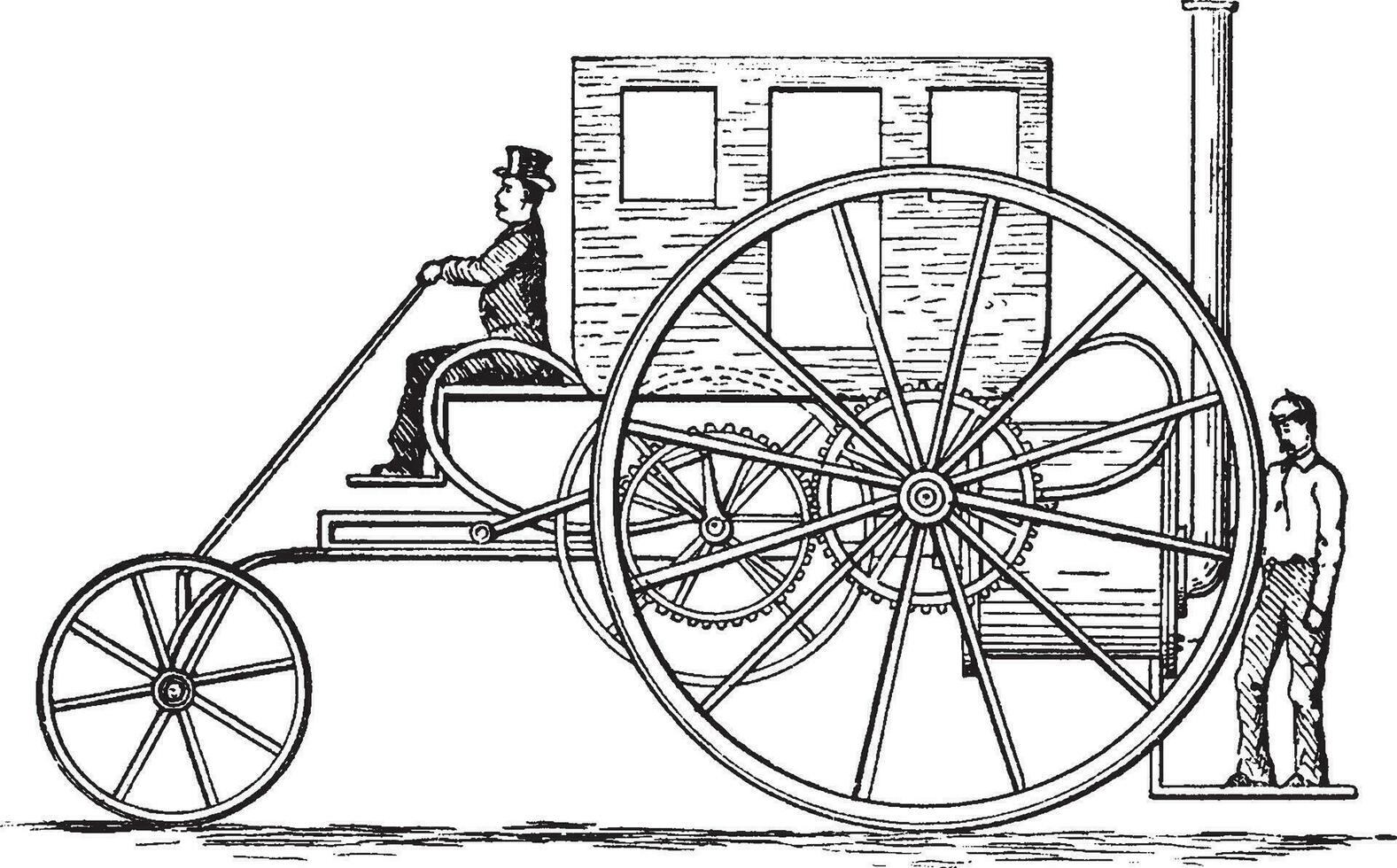 Road Carriage, vintage illustration. vector