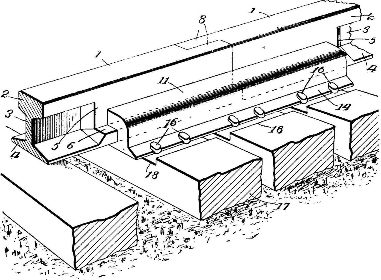 carril articulación, Clásico ilustración. vector