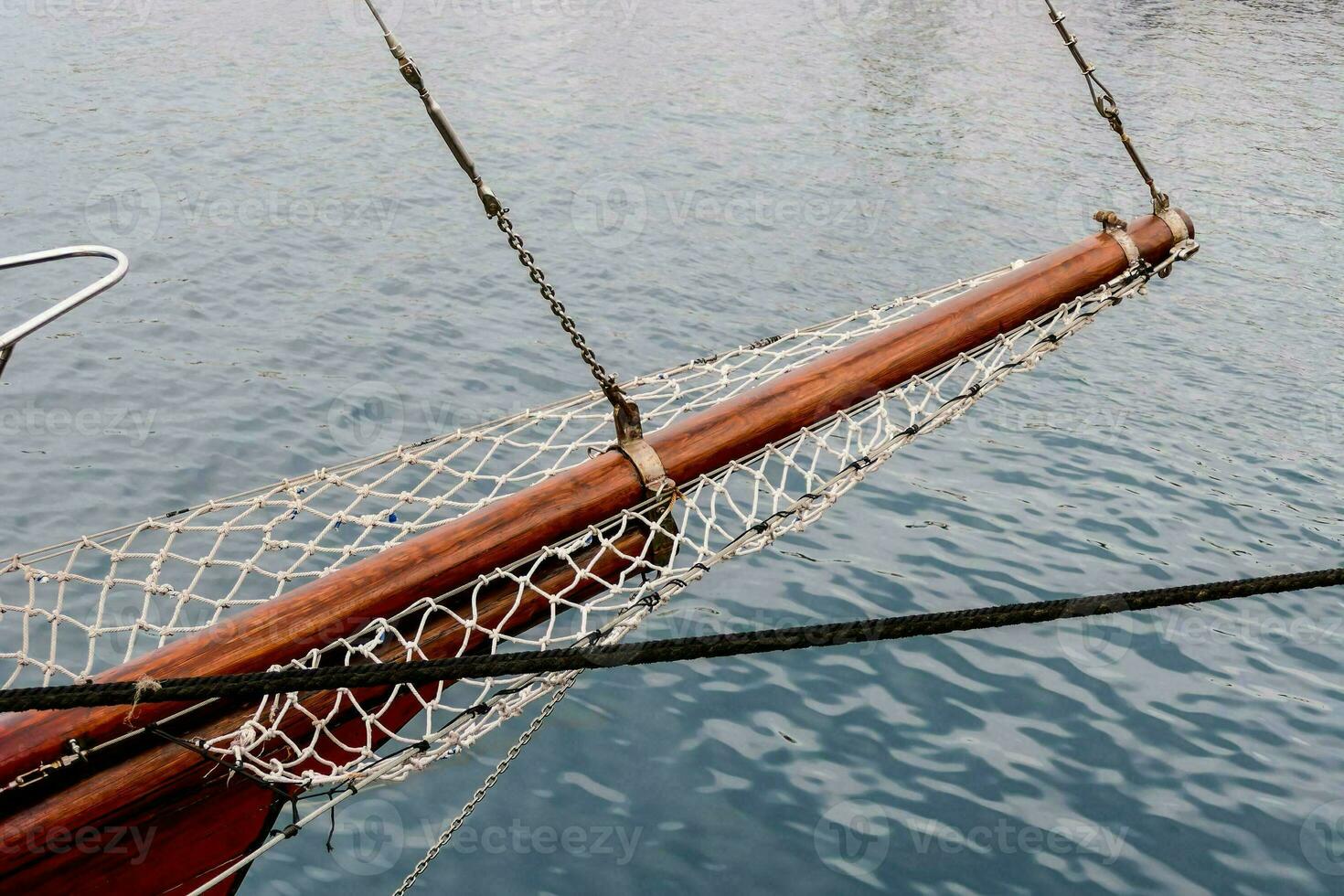 a close up view of a sail boat's net photo