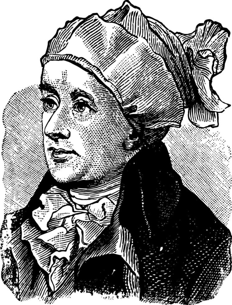 An English poet William Cowper, vintage engraving. vector