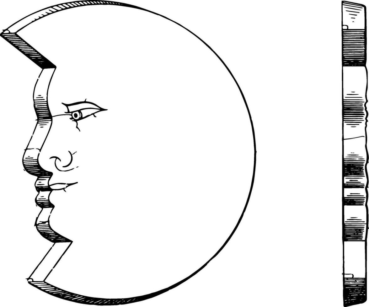 Luna conformado galleta Clásico ilustración vector