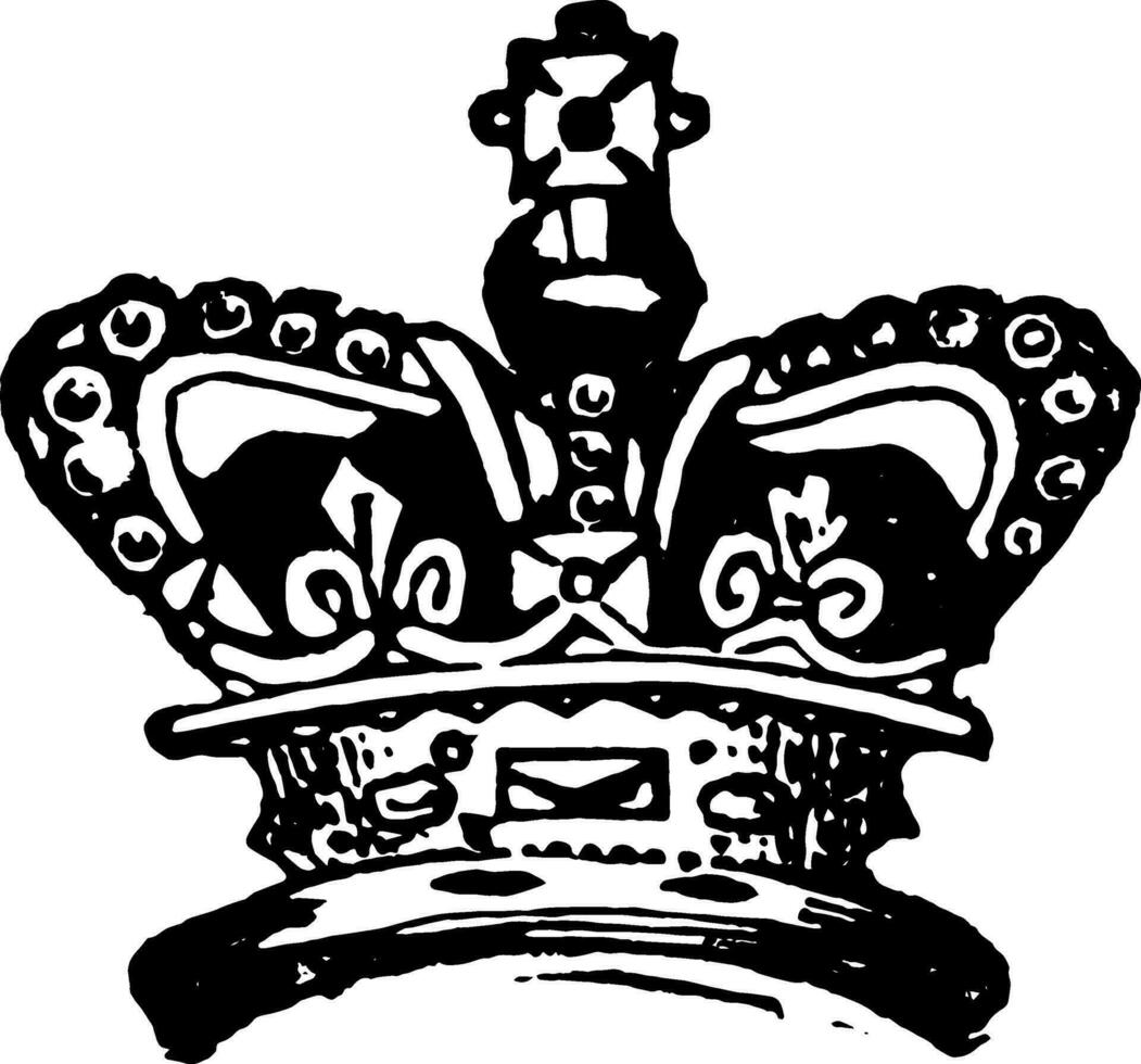 Royal Crown vintage engraving. vector