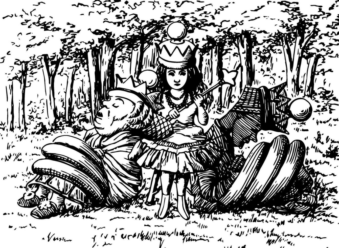 Queen Alice vintage illustration vector