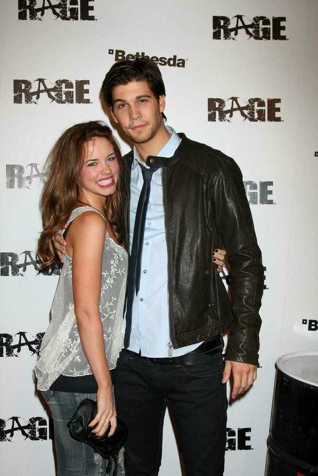 LOS ANGELES  SEPT 30  Molly Burnett Casey Deidrick arriving at  the RAGE Game Launch at the Chinatowns Historical Central Plaza on September 30 2011 in Los Angeles CA photo
