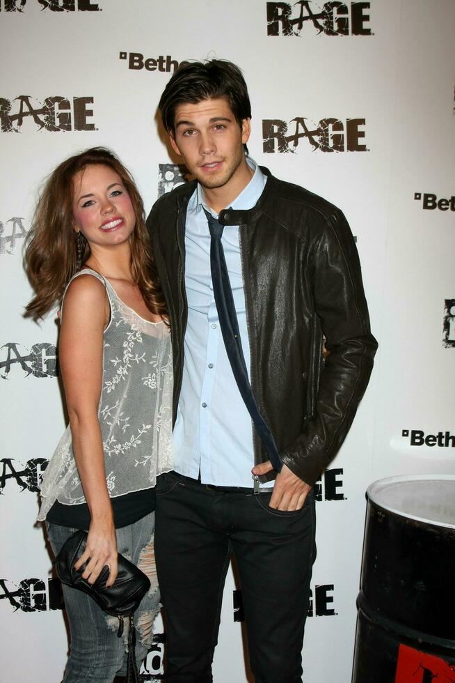 LOS ANGELES  SEPT 30  Molly Burnett Casey Deidrick arriving at  the RAGE Game Launch at the Chinatowns Historical Central Plaza on September 30 2011 in Los Angeles CA photo