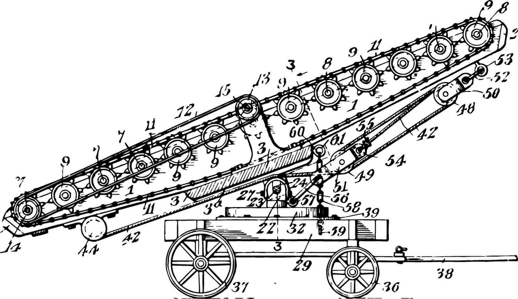 Conveyer Belt vintage illustration. vector