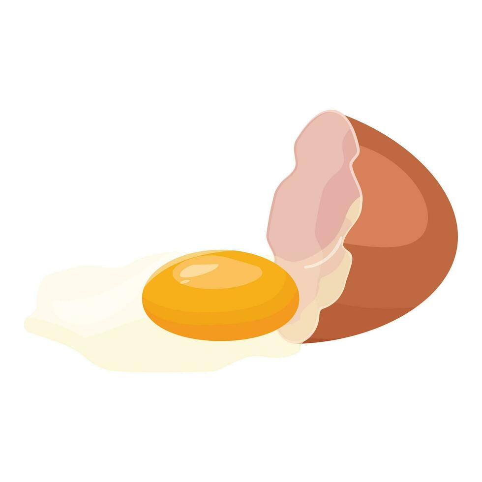 Fresh egg food icon cartoon vector. Broken eggshell farm vector